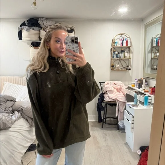 navy green fleece L - Picture 9 of 14